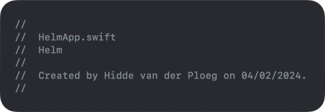 The Helm project started on the 4th of february 2024